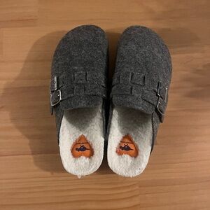 Rocket Dog Gray Mules with Buckle Detail